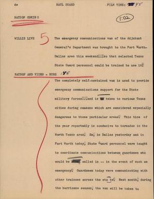 Primary view of object titled '[News Script: Natl guard]'.