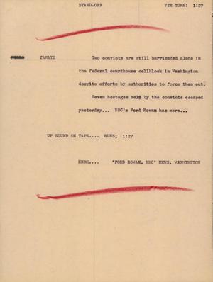 Primary view of object titled '[News Script: Stand- Off]'.