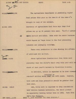 Primary view of object titled '[News Script: Crops]'.