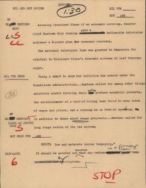 Primary view of object titled '[News Script: Bentsen]'.