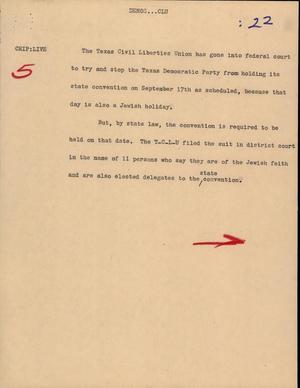 Primary view of object titled '[News Script: Demos]'.