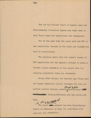 Primary view of object titled '[News Script: EPA]'.