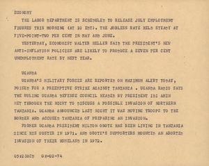 Primary view of object titled '[News Script: Economy]'.