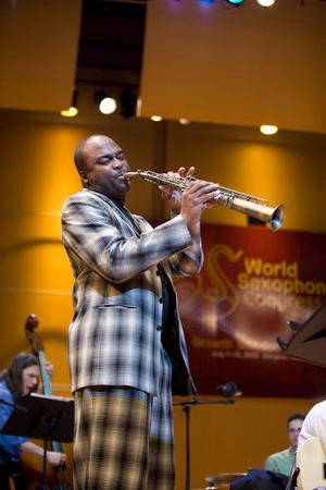 Primary view of object titled '[James Carter performs at the 15th World Saxophone Congress, 6]'.