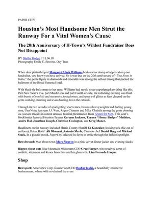 Primary view of object titled 'Houston's Most Handsome Men Strut the Runway For a Vital Women's Cause'.