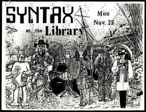 Primary view of object titled '[Flyer: Syntax at the Library '84]'.