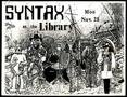 Thumbnail image of item number 1 in: '[Flyer: Syntax at the Library '84]'.