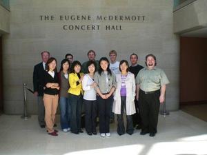 Primary view of object titled '[UNT Organ Majors Visiting the Meyerson Symphony Center]'.