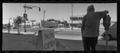Photograph: [Leaning on Meter Jefferson Blvd Panoramic, 1988]