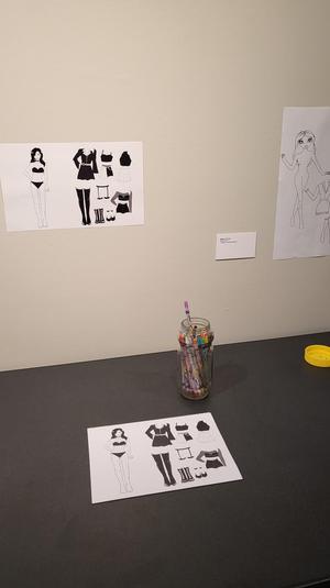 Primary view of object titled '[Paper dolls coloring table]'.