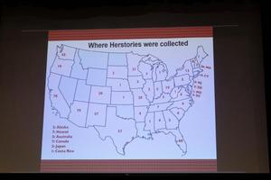 Primary view of object titled '[Map of where Herstories were collected]'.