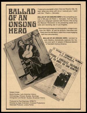 Primary view of object titled '[Flyer for "Ballad of An Unsung Hero" by Cinewest]'.
