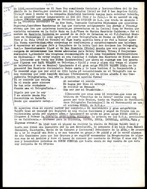 Primary view of object titled '[A page written by Pedro J. Gonzalez]'.