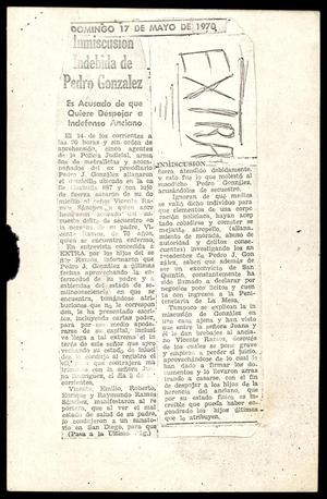 Primary view of object titled '[Clipping: Inmiscusion Indebida de Pedro Gonzalez, 2]'.