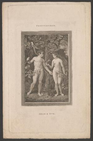 Primary view of object titled '[Adam & Eve frontispiece etching]'.