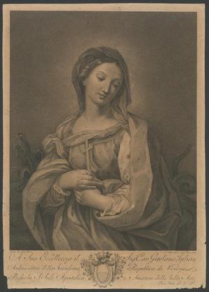 Primary view of [Engraving of a woman holding a cross by Vitali]