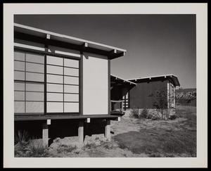 Primary view of object titled '[Exterior walls of a Japanese-inspired cabin, 1]'.