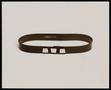 Photograph: [A belt with letters on three metal squares]