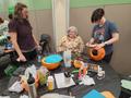 Photograph: [Sycamore library decorating their pumpkin]