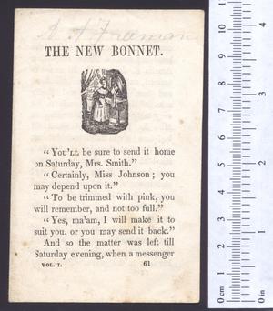 Primary view of object titled 'The new bonnet.'.