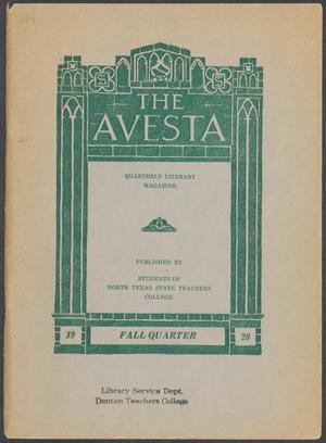 Primary view of object titled 'The Avesta, Volume 4, Number 1, Fall, 1926'.