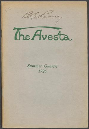 Primary view of object titled 'The Avesta, Volume 5, Number 4, Summer, 1926'.