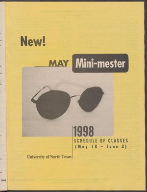 Primary view of object titled 'University of North Texas Schedule of Classes: May Mini-mester 1998'.