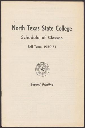 Primary view of object titled 'North Texas State College Schedule of Classes: Fall 1950 - 1951'.