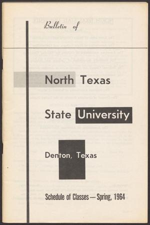 Primary view of object titled 'North Texas State University Schedule of Classes: Spring 1964'.
