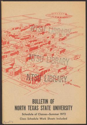 Primary view of object titled 'North Texas State University Schedule of Classes: Summer 1972'.