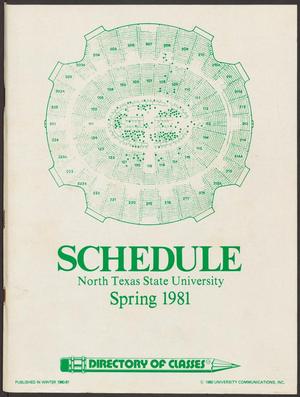 Primary view of object titled 'North Texas State University Schedule of Classes: Spring 1981'.