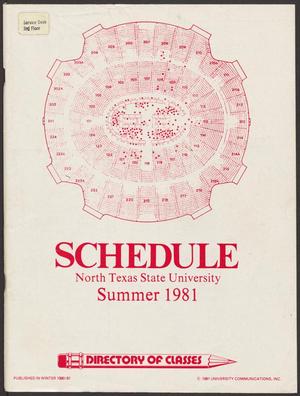 Primary view of object titled 'North Texas State University Schedule of Classes: Summer 1981'.