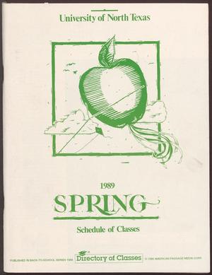 Primary view of object titled 'University of North Texas Schedule of Classes: Spring 1989'.