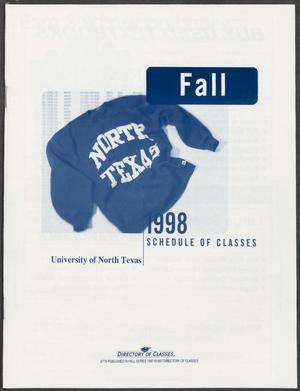 Primary view of object titled 'University of North Texas Schedule of Classes: Fall 1998'.