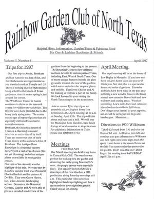 Primary view of object titled 'Rainbow Garden Club of North Texas Newsletter, Volume 5, Number 4, April 1997'.