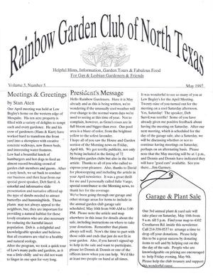Primary view of object titled 'Rainbow Garden Club of North Texas Newsletter, Volume 5, Number 5, May 1997'.