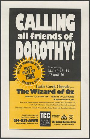 Primary view of object titled '[Calling all friends of Dorothy!]'.