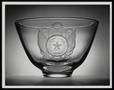 Photograph: [A glass bowl with a lone star etching]