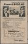 Thumbnail image of item number 1 in: '[Wanted Poster: A. B. Crouch and Mrs. Buchanan, Temple, Texas March 27, 1916]'.