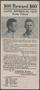 Thumbnail image of item number 1 in: '[Wanted Poster: Lloyd Jeffress, Leavenworth, Kansas, June 2, 1920]'.