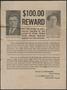 Primary view of [Wanted Poster: Chas. Ralph Funk and Retta Carr, Howard, Kansas, c. 1910s - 1920s]