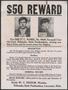 Primary view of [Wanted Poster: Erett C. Ward, Lancaster, Nebraska, c. 1910s - 1920s]