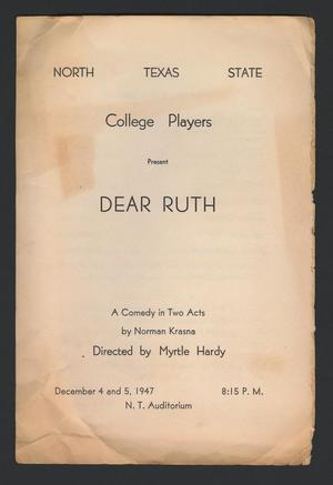 Primary view of object titled '[Playbill for Dear Ruth]'.