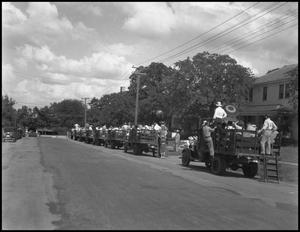 Primary view of object titled '[Civilian Conservation Corps - Trucks for Farm Tour, 1939]'.