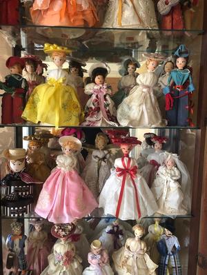 Primary view of object titled '[Display case full of dolls retailed by Neiman Marcus]'.