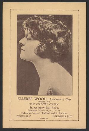 Primary view of object titled '[Playbill for "The Country Cousin"]'.