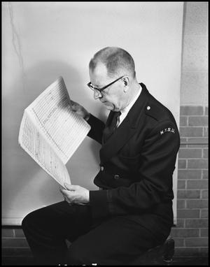Primary view of object titled '[Maurice McAdow, Band Director]'.