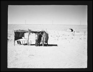 Primary view of object titled '[Men at Camp Site]'.