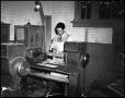 Photograph: [Student working in a wood working class]