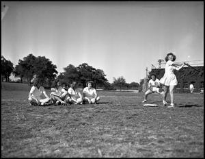 Primary view of object titled '[Women playing softball]'.